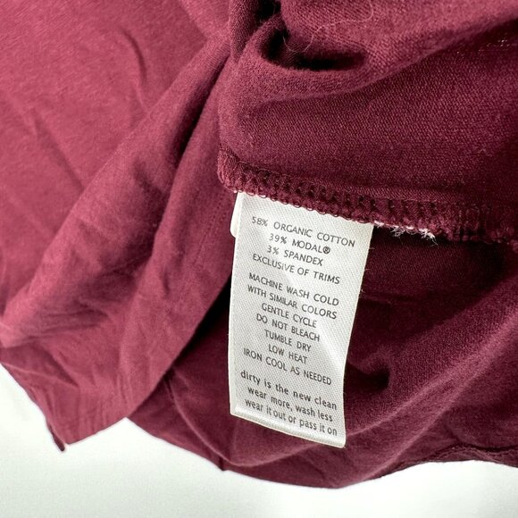 Toad & Co Maroon Short Sleeve Shirt V-neck Cut out back Size XS - Picture 6 of 6